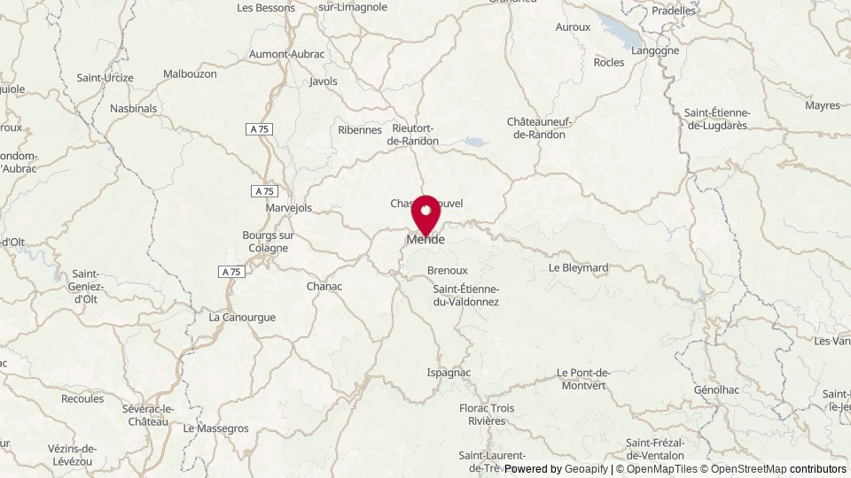 Map of Mende, OCC, France