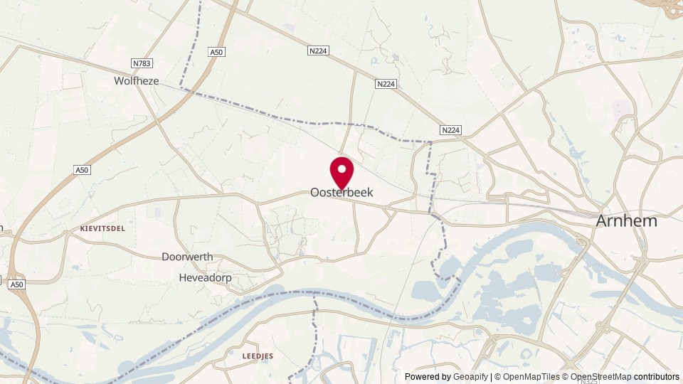Map of Oosterbeek, GE, Netherlands