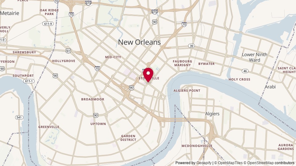 Map of New Orleans, LA, United States of America