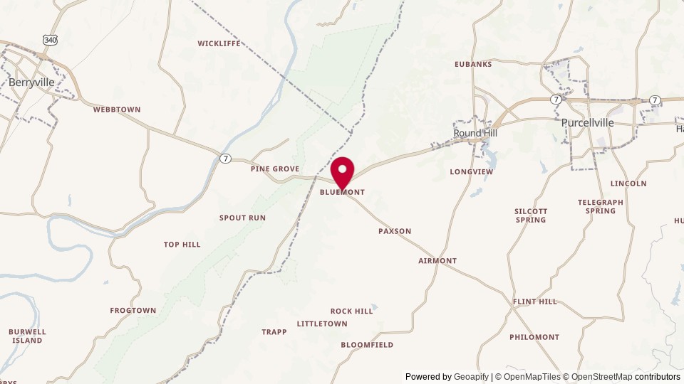 Map of Bluemont, VA, United States of America