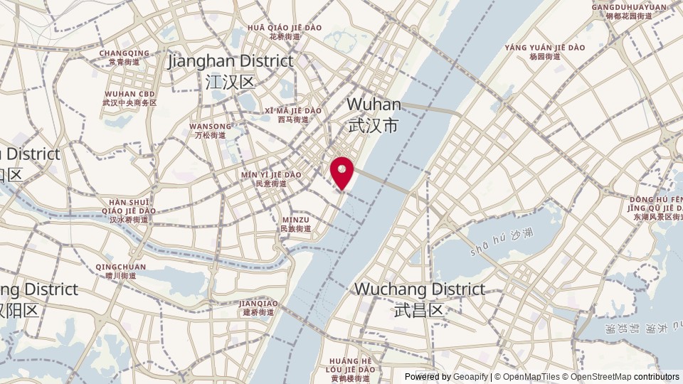Map of Wuhan, Hubei, China