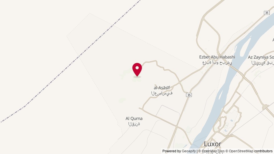 Map of Valley of the Kings, New Al Qarnh City, Luxor, Egypt