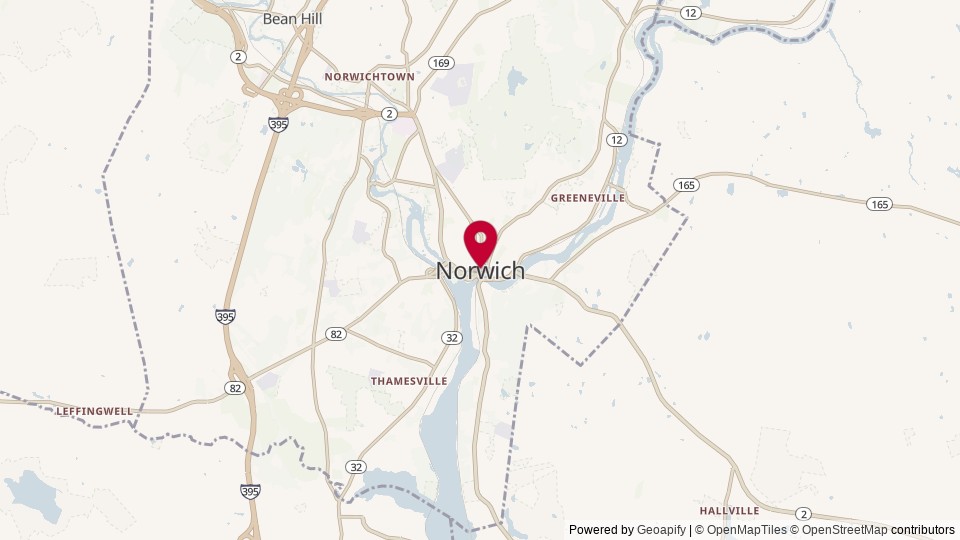Map of Norwich, CT, United States of America