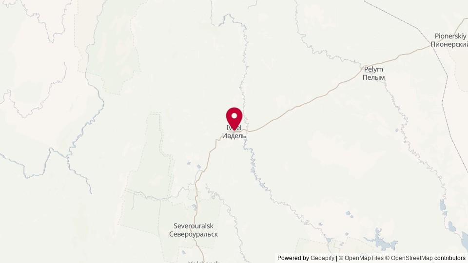 Map of Ivdel, Sverdlovsk Oblast, Russia