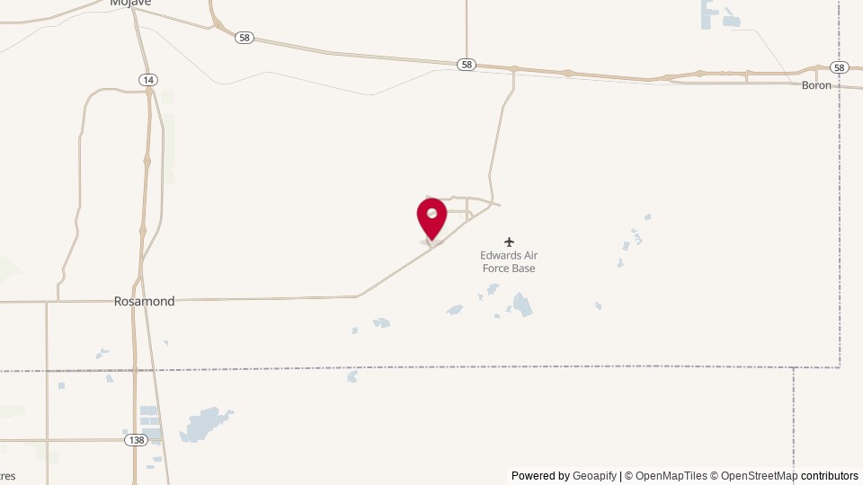 Map of Edwards Air Force Base, CA, United States of America