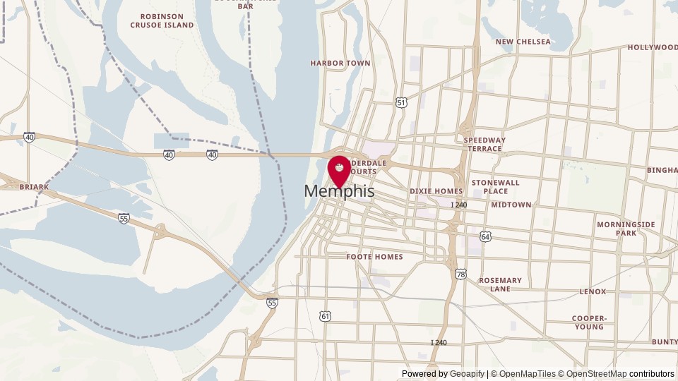 Map of Memphis, TN, United States of America