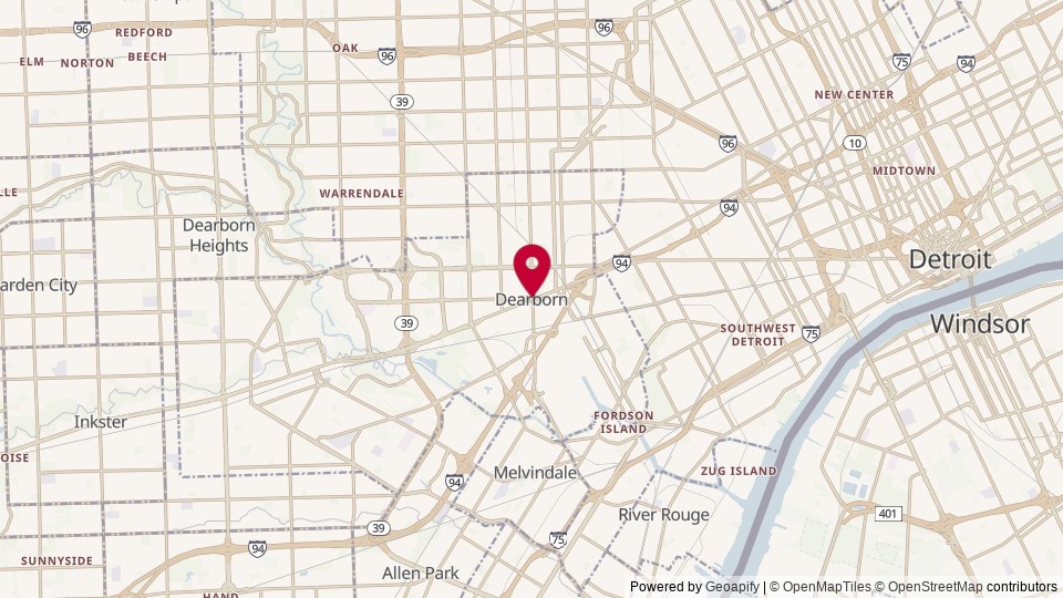 Map of Dearborn, MI, United States of America