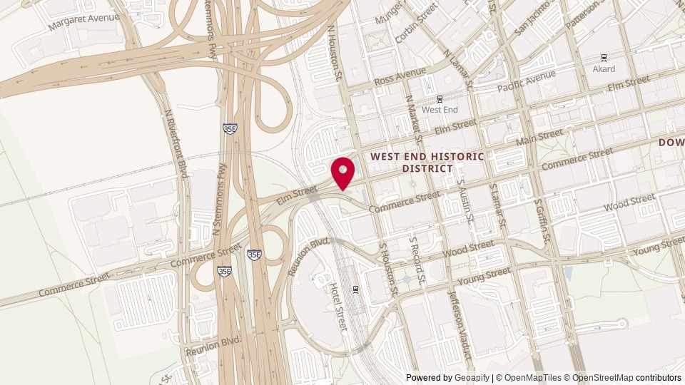 Map of Dealey Plaza, Downtown PID, Dallas, TX, United States of America