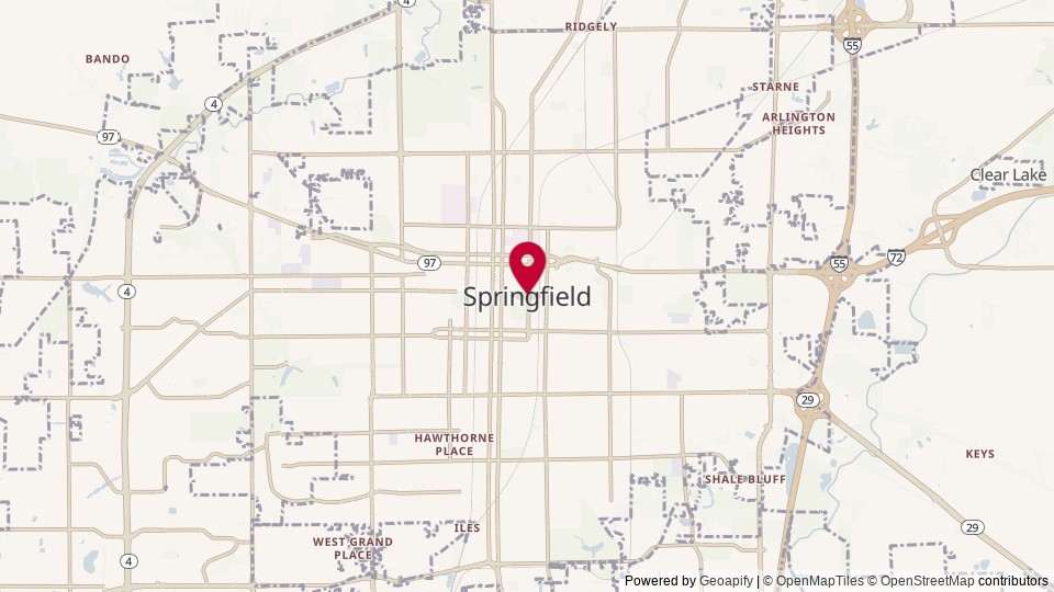 Map of Springfield, IL, United States of America