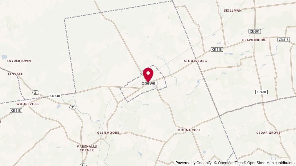 Map of Hopewell, NJ, United States of America