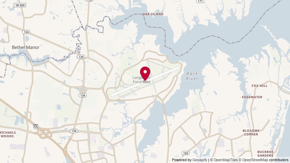 Map of Joint Base Langley–Eustis, Hampton, VA, United States of America