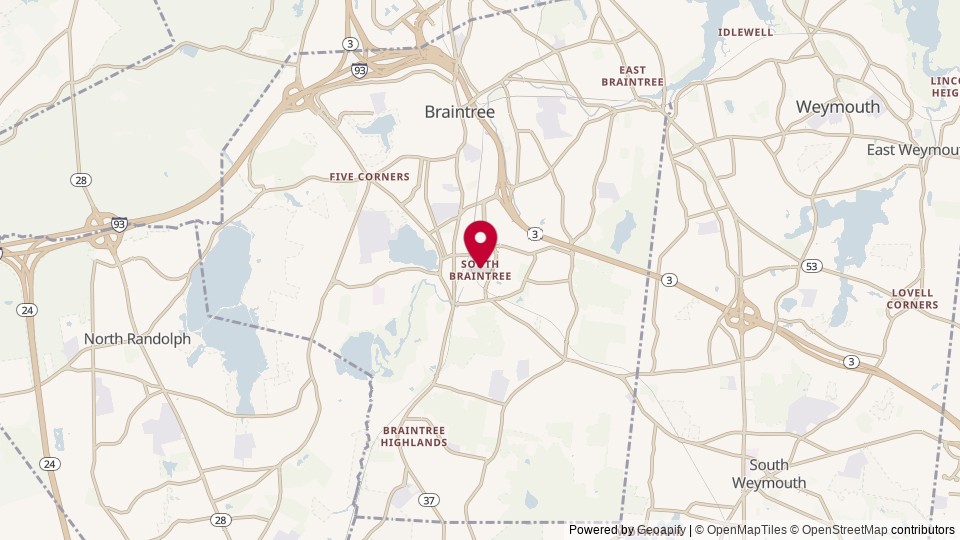 Map of South Braintree, Braintree, MA, United States of America
