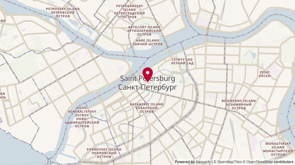 Map of Saint Petersburg, Russia