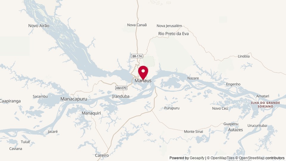 Map of Manaus, AM, Brazil